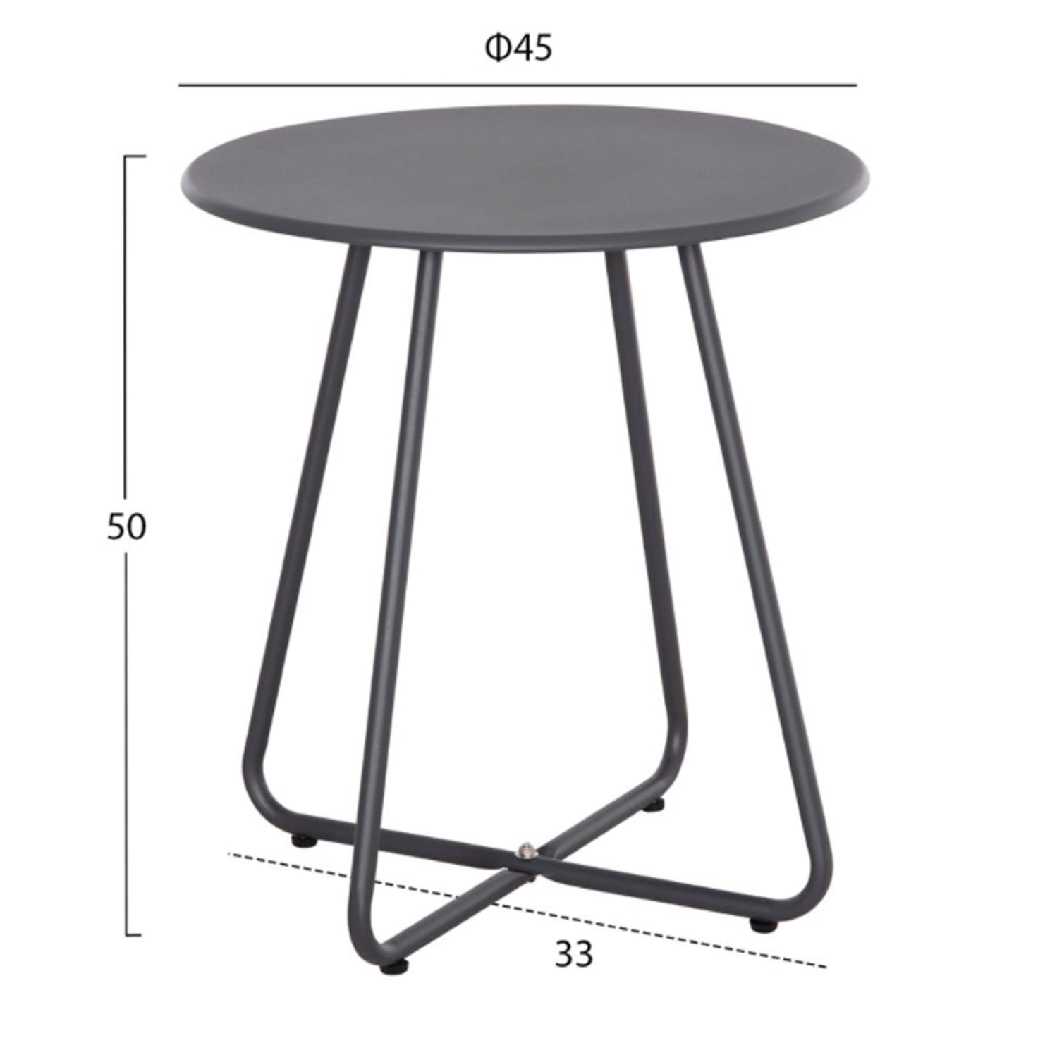 OUTDOOR LOUNGE SET 3PCS PONY HM21193 METAL COFFEE TABLE IN GREY--WICKER RATTAN IN BLACK & WHITE