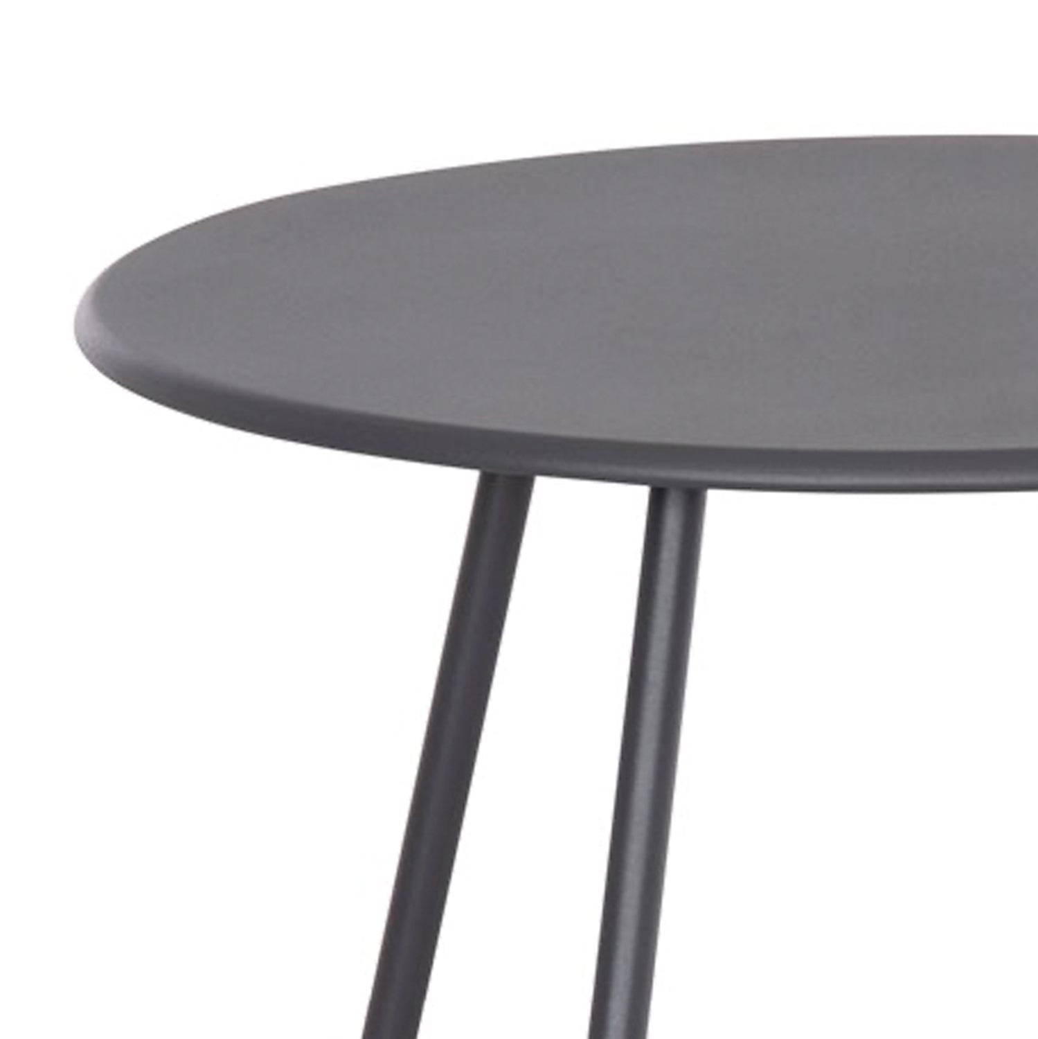 OUTDOOR LOUNGE SET 3PCS PONY HM21193 METAL COFFEE TABLE IN GREY--WICKER RATTAN IN BLACK & WHITE