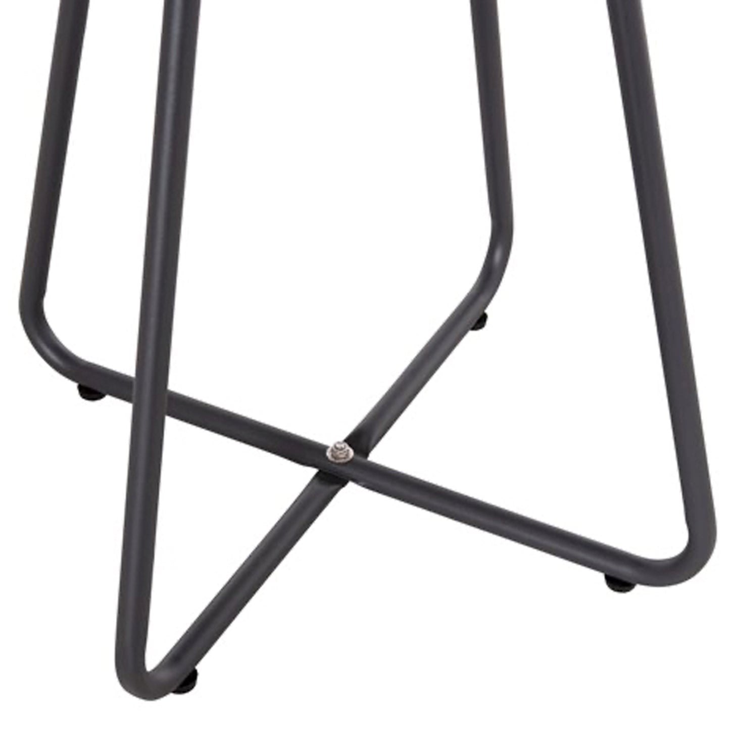 OUTDOOR LOUNGE SET 3PCS PONY HM21193 METAL COFFEE TABLE IN GREY--WICKER RATTAN IN BLACK & WHITE