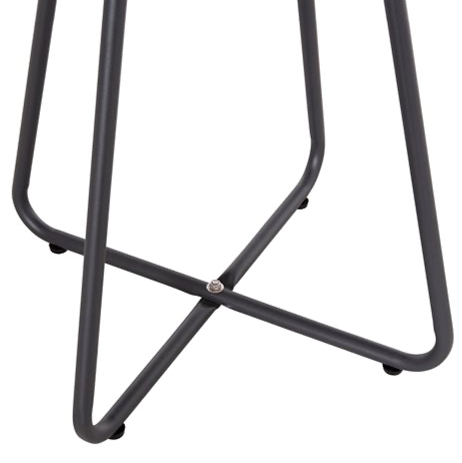 OUTDOOR LOUNGE SET 3PCS PONY HM21193 METAL COFFEE TABLE IN GREY--WICKER RATTAN IN BLACK & WHITE