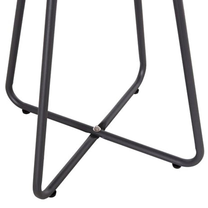 OUTDOOR LOUNGE SET 3PCS PONY HM21193 METAL COFFEE TABLE IN GREY--WICKER RATTAN IN BLACK & WHITE