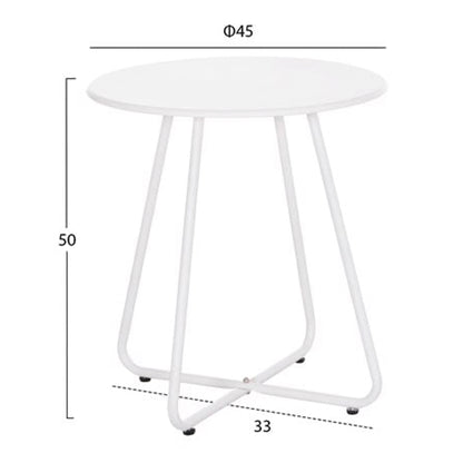 OUTDOOR LOUNGE SET 3PCS PONY HM21194 METAL COFFEE TABLE IN WHITE--WICKER RATTAN IN BLACK & WHITE
