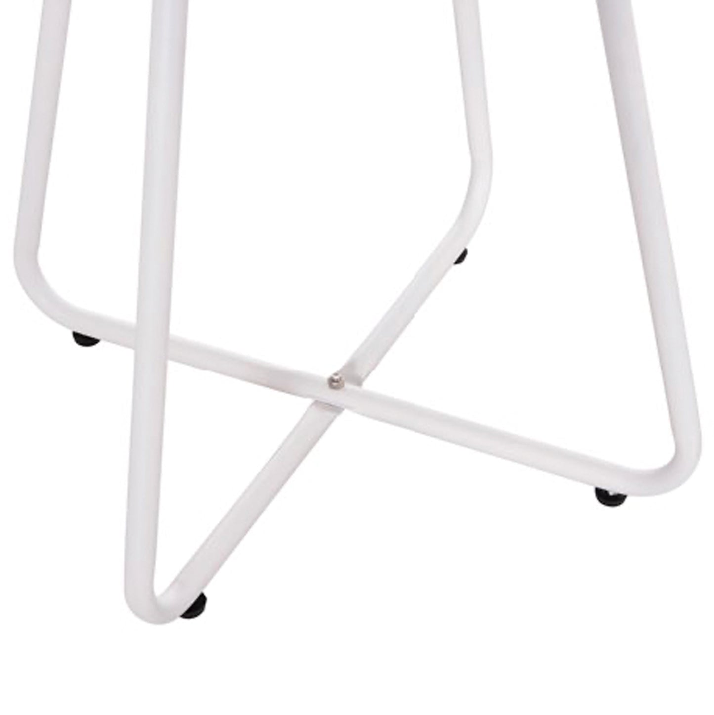 OUTDOOR LOUNGE SET 3PCS PONY HM21194 METAL COFFEE TABLE IN WHITE--WICKER RATTAN IN BLACK & WHITE