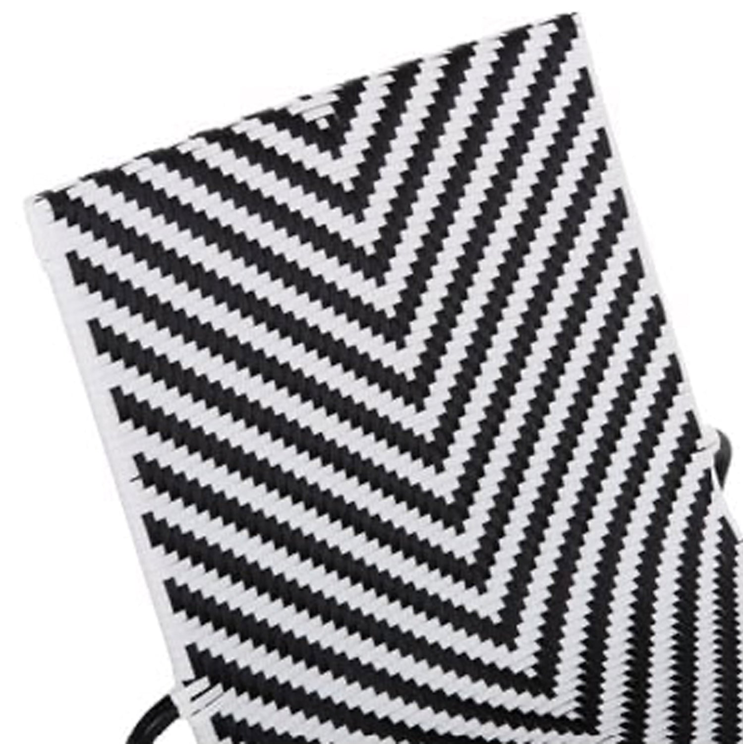 OUTDOOR LOUNGE SET 3PCS PONY HM21194 METAL COFFEE TABLE IN WHITE--WICKER RATTAN IN BLACK & WHITE
