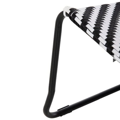 OUTDOOR LOUNGE SET 3PCS PONY HM21194 METAL COFFEE TABLE IN WHITE--WICKER RATTAN IN BLACK & WHITE