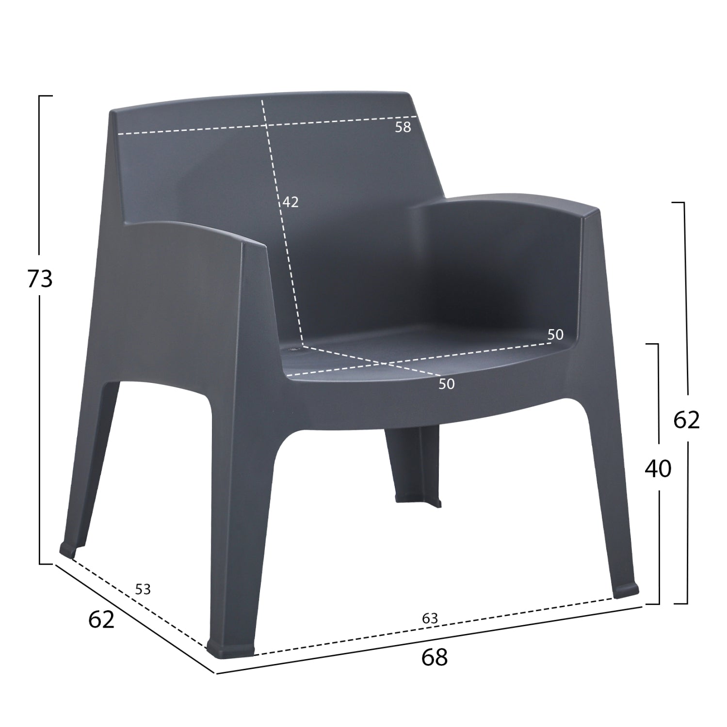 LOUNGE SET 4PCS SLEEK HM21275.10 POLYPROPYLENE IN GREY
