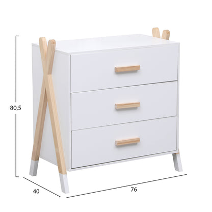 CHILDREN'S ROOM 6PCS SET PACK PASCHAL HM21337 PINE WOOD--MELAMINE-WHITE