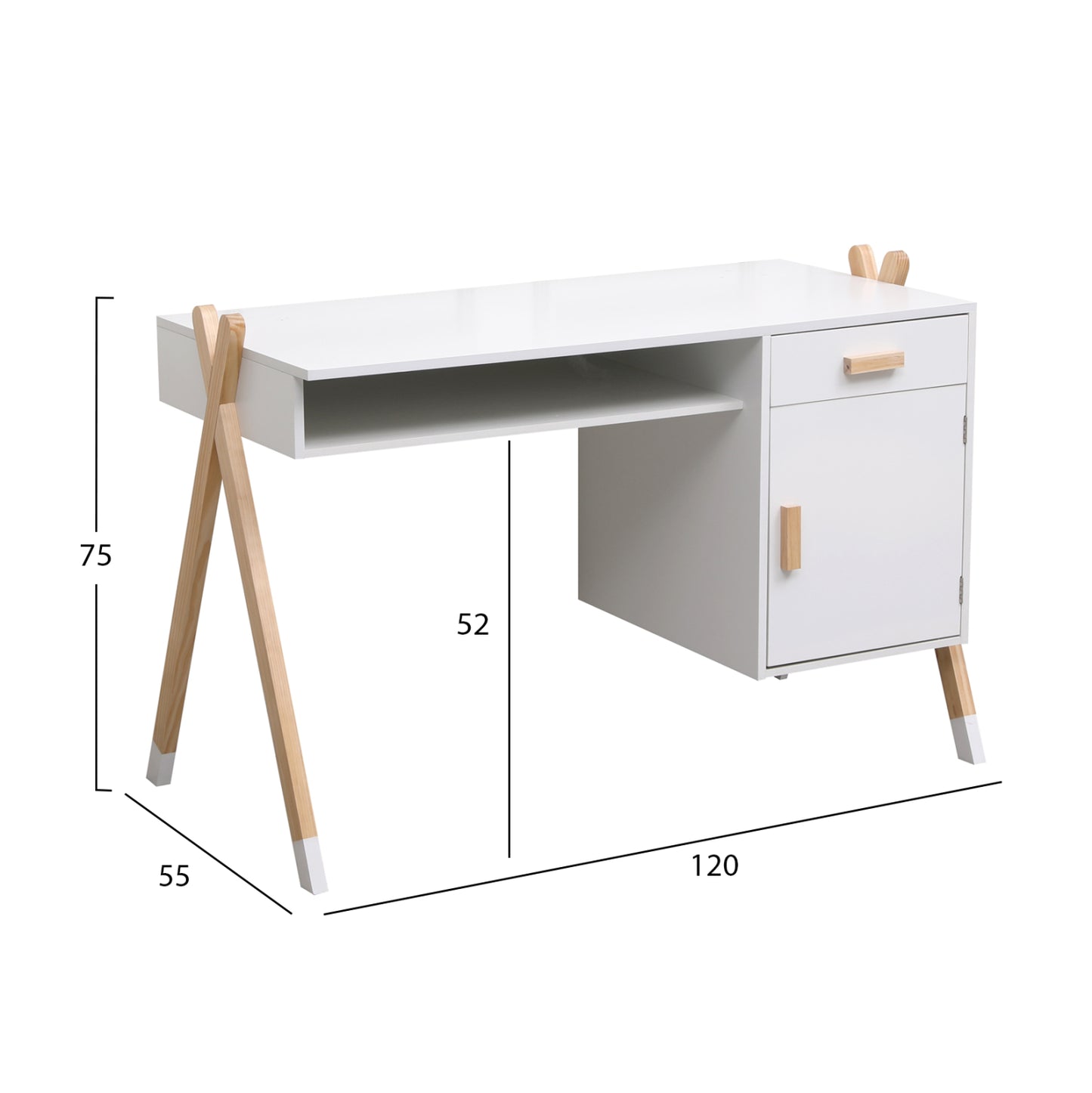 CHILDREN'S ROOM 6PCS SET PACK PASCHAL HM21337 PINE WOOD--MELAMINE-WHITE