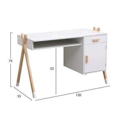 CHILDREN'S ROOM 6PCS SET PACK PASCHAL HM21337 PINE WOOD--MELAMINE-WHITE