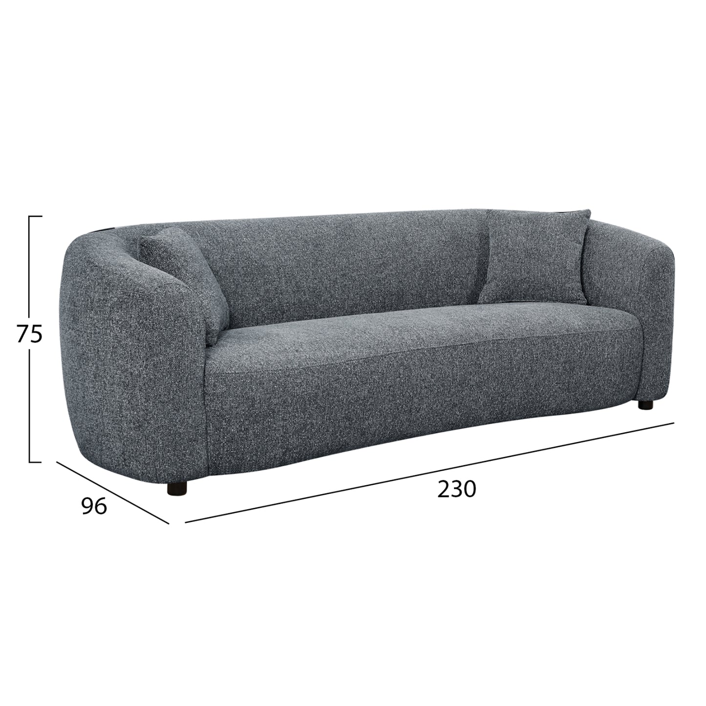 SOFA SET 2PCS NORD HM10811.01 GREY FABRIC