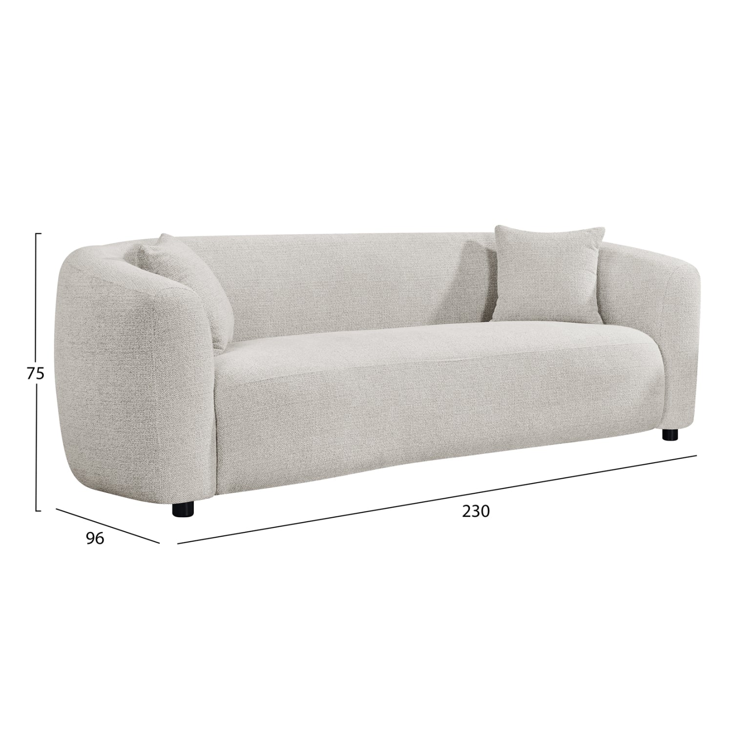 SOFA SET 2PCS NORD HM10811.02 LIGHT BEIGE FABRIC