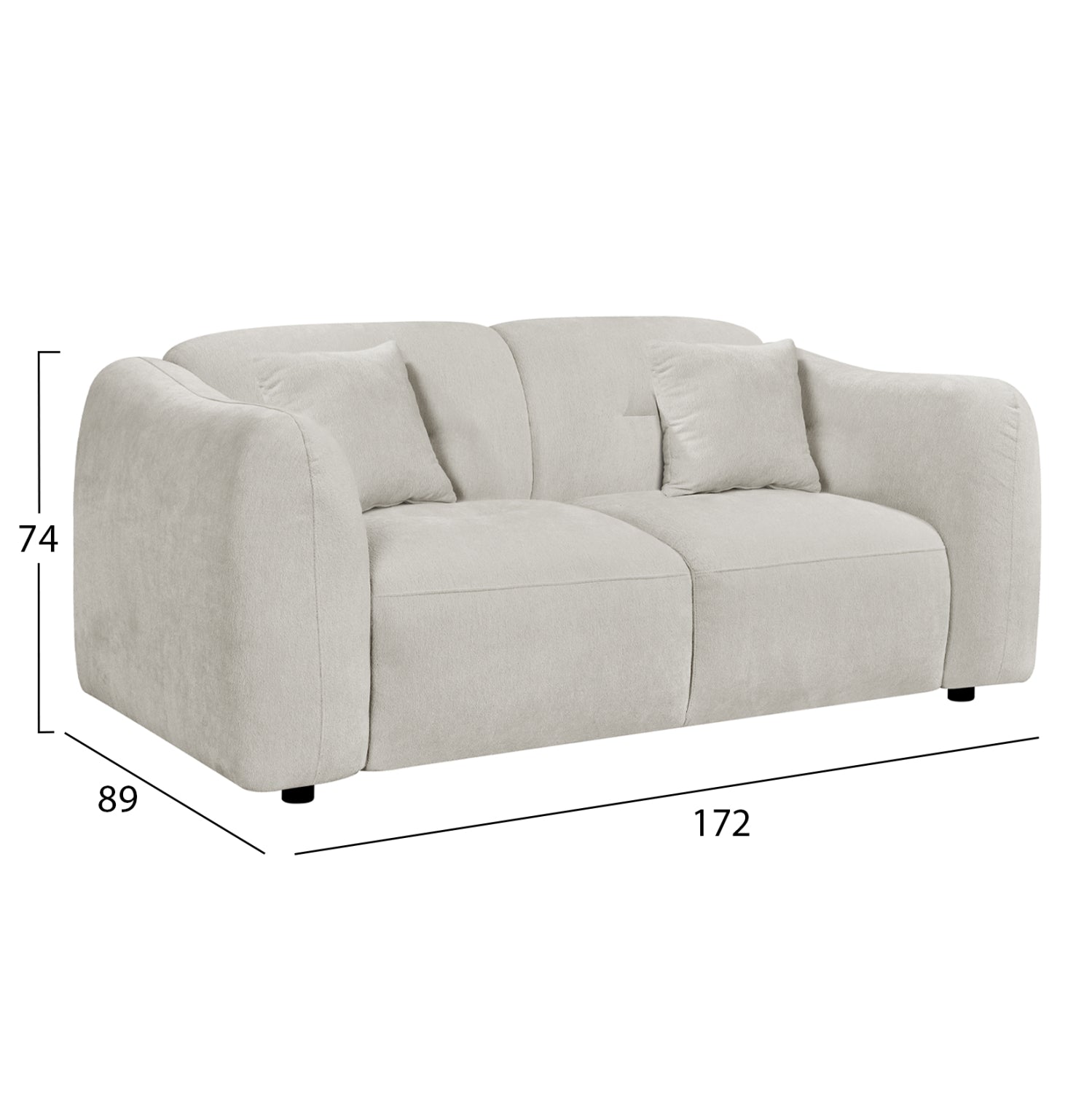 SOFA SET 2PCS JUNOA HM10819.02 ECRU FABRIC