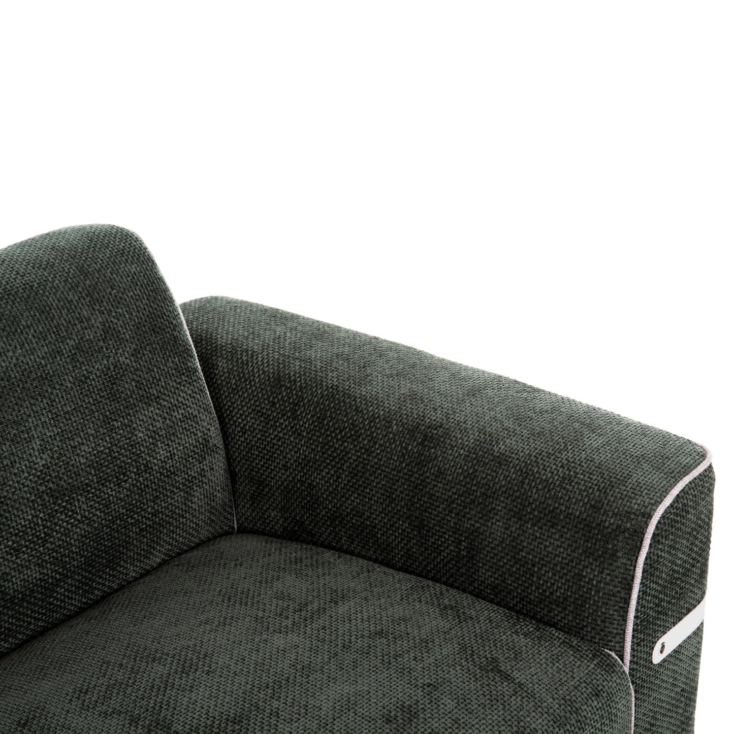 SOFA SET 2PCS FERIN HM6070.03 GREEN FABRIC WITH METAL LEGS