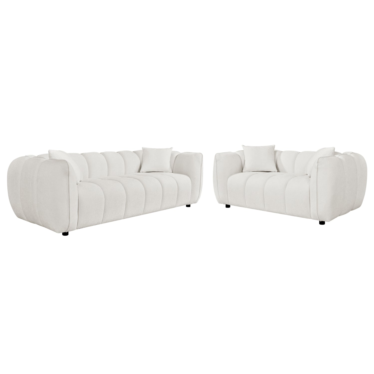 SOFA SET 2-SEATER & 3-SEATER LYKKE HM10812.02 ECRU FABRIC