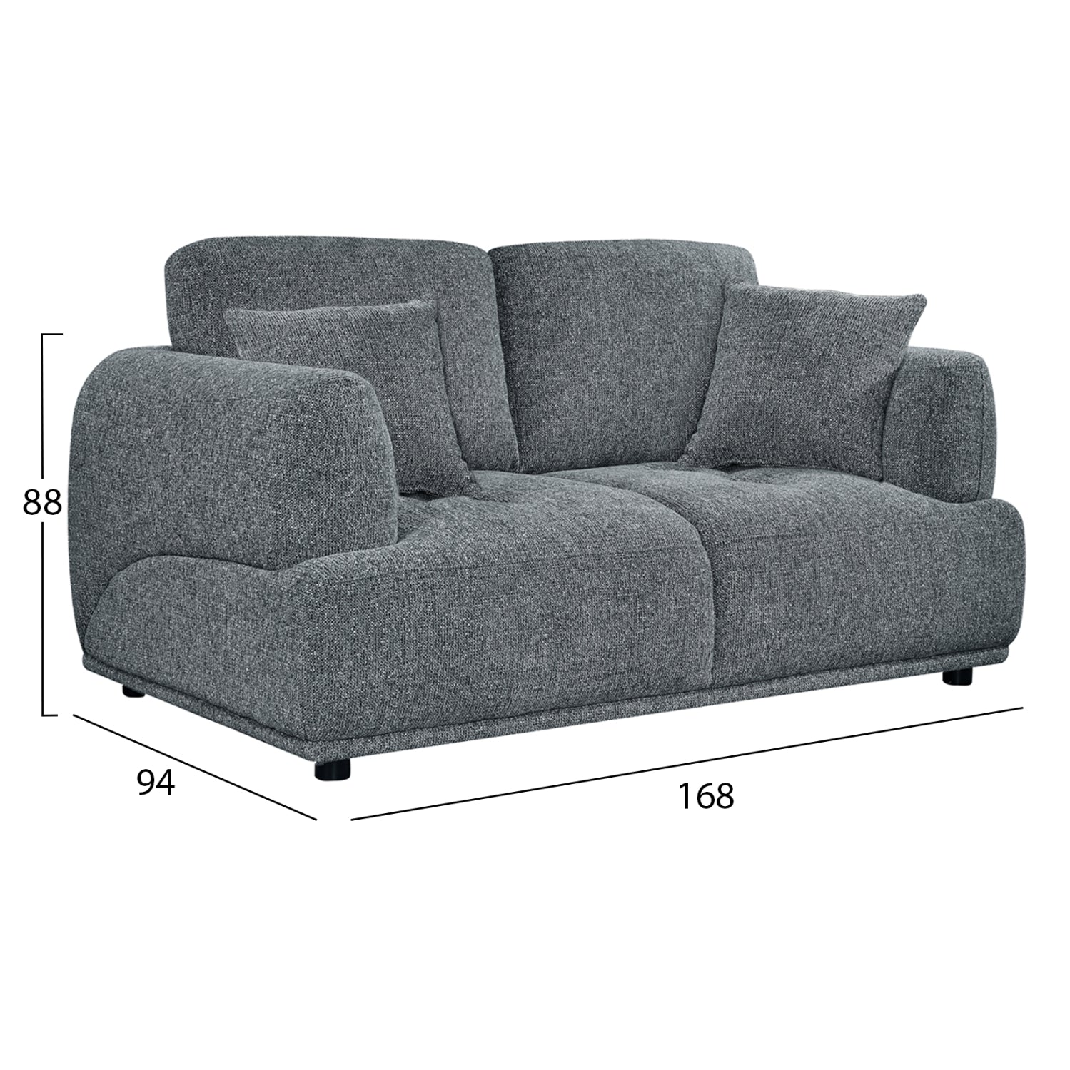 SOFA SET 2-SEATER & 3-SEATER STRUCTO ΗΜ10817.01 GREY FABRIC