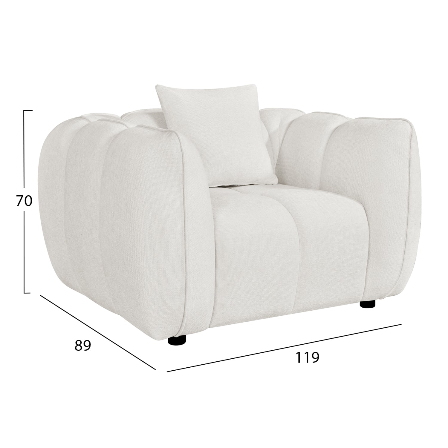 INDOOR LOUNGE SET ARMCHAIRS & 3-SEATER FB910813.02 ECRU FABRIC