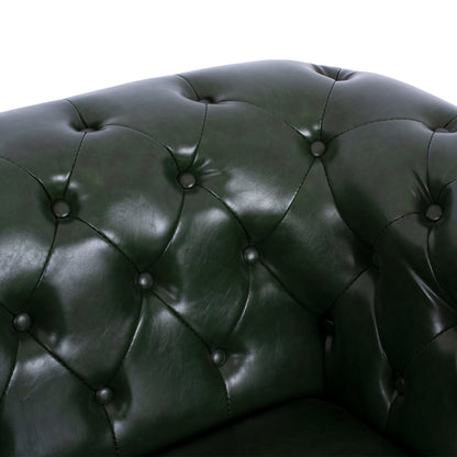 LIVING ROOM SET 3PCS MOBAR HM10912.08 PU LEATHER T.CHESTERFIELD--CYPRESS GREEN