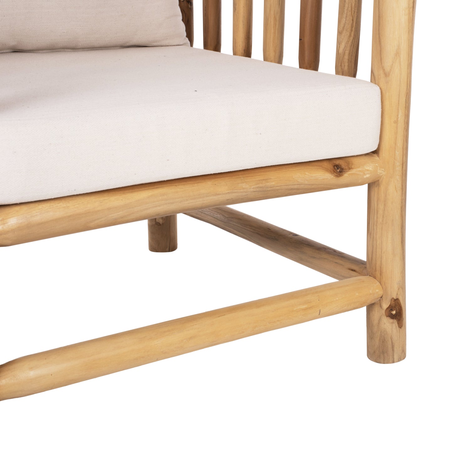 OUTDOOR LOUNGE SET 4PCS EDDARD HM9340 SOLID TEAK NATURAL-WHITE