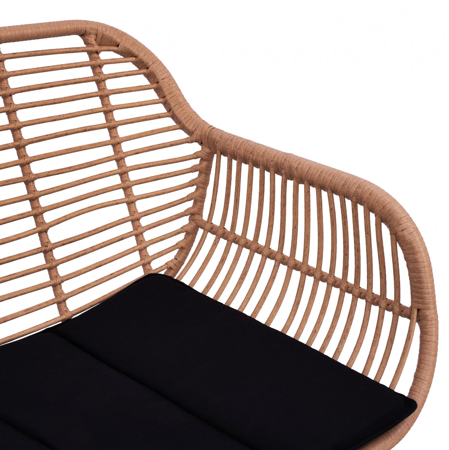 Set metallic for outdoor spaces 4 pieces Allegra HM5460 Wicker in beige color