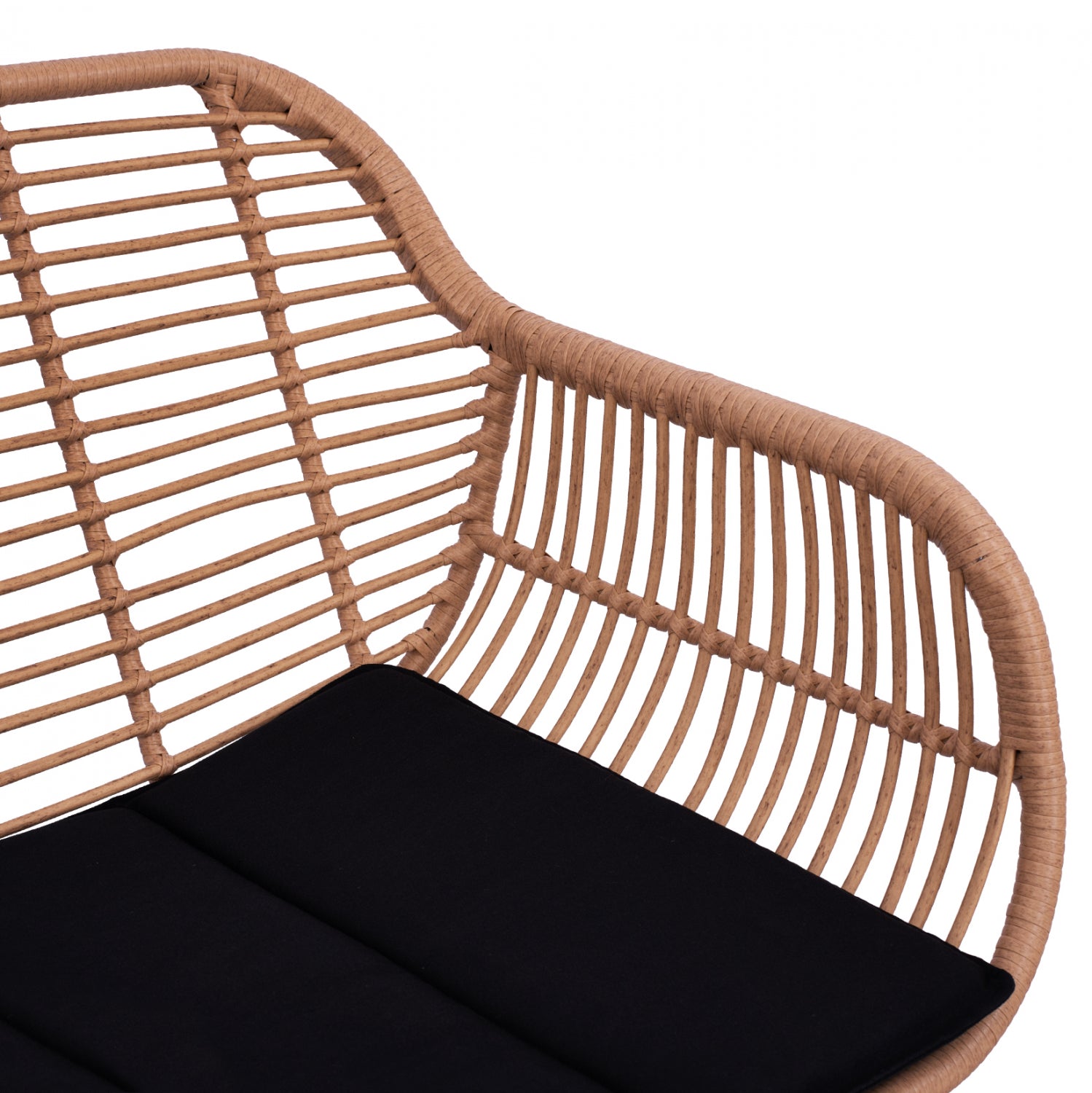 Set metallic for outdoor spaces 4 pieces Allegra HM5460 Wicker in beige color
