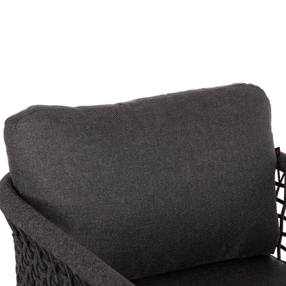 OUTDOOR LOUNGE SET 4PCS SONDRA HM6251.01 ALUMINUM-ROPE-CUSHIONS IN GREY
