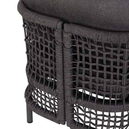OUTDOOR LOUNGE SET 4PCS SONDRA HM6251.01 ALUMINUM-ROPE-CUSHIONS IN GREY