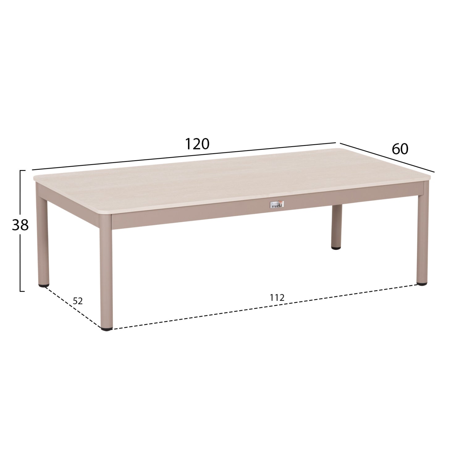 OUTDOOR LOUNGE SET 4PCS SONDRA HM6251.02 ALUMINUM & ROPE IN CAPPUCCINO--CUSHIONS IN BEIGE