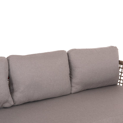OUTDOOR LOUNGE SET 4PCS SONDRA HM6251.02 ALUMINUM & ROPE IN CAPPUCCINO--CUSHIONS IN BEIGE