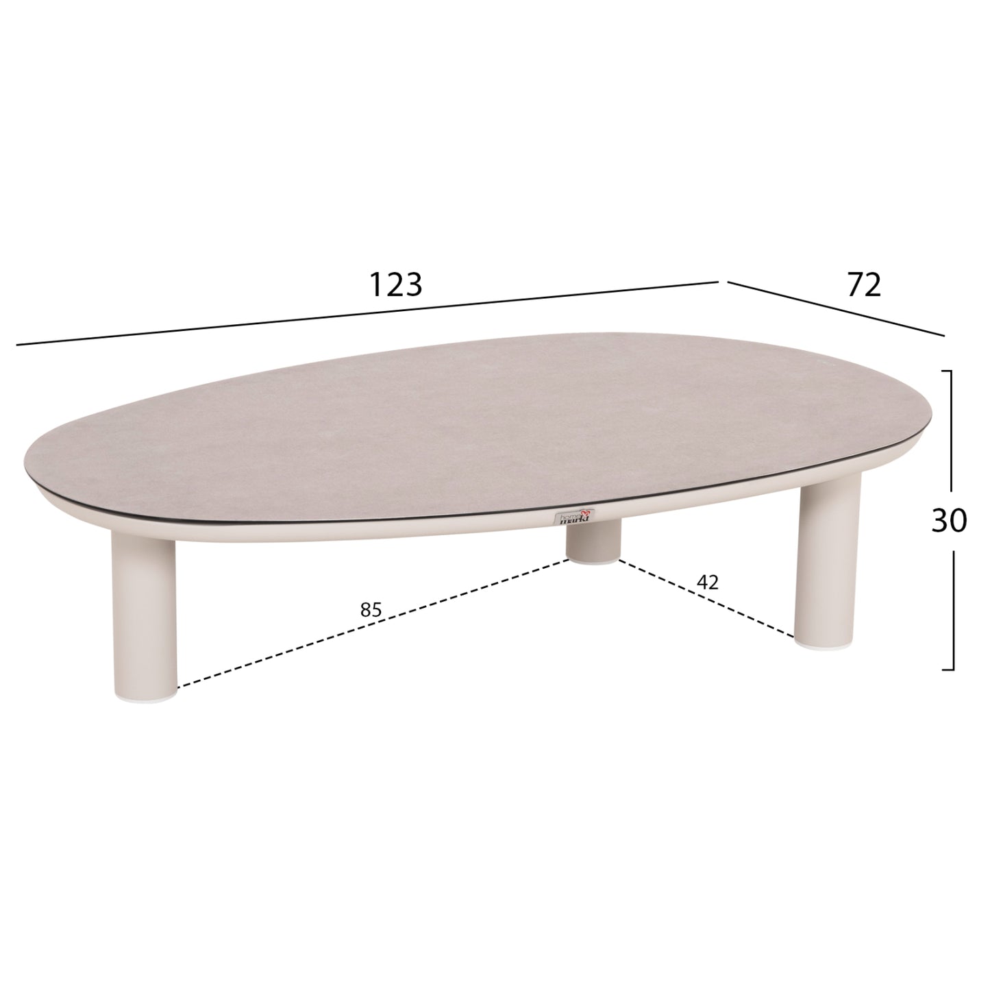 OUTDOOR LOUNGE SET 4PCS MAHAL HM6424.02 CREAM WHITE ALUMINUM--BEIGE OLEFIN & STRAP ROPE