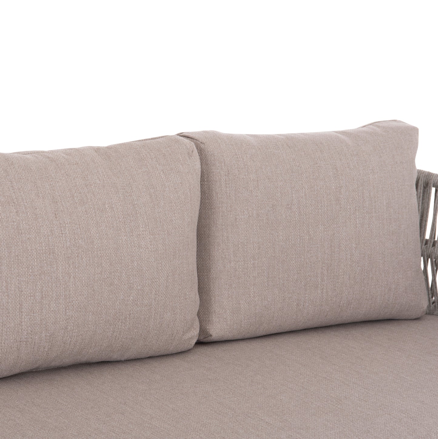 OUTDOOR LOUNGE SET 4PCS MAHAL HM6424.02 CREAM WHITE ALUMINUM--BEIGE OLEFIN & STRAP ROPE