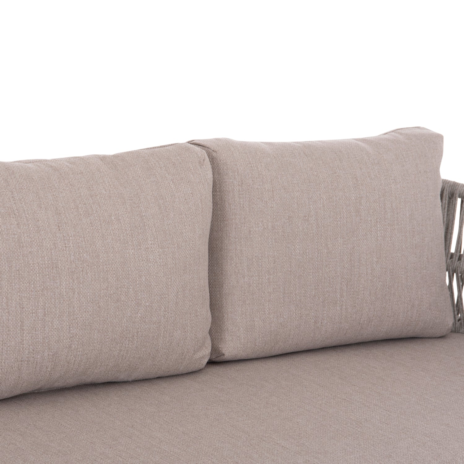 OUTDOOR LOUNGE SET 4PCS MAHAL HM6424.02 CREAM WHITE ALUMINUM--BEIGE OLEFIN & STRAP ROPE