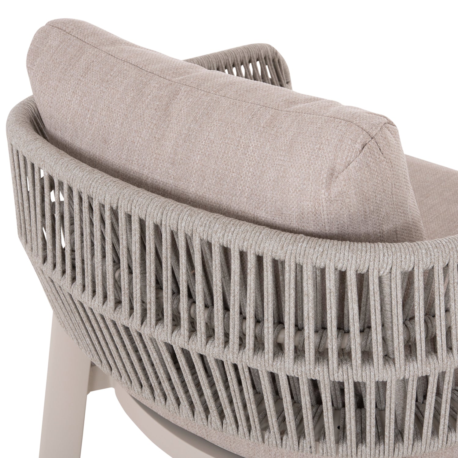 OUTDOOR LOUNGE SET 4PCS MAHAL HM6424.02 CREAM WHITE ALUMINUM--BEIGE OLEFIN & STRAP ROPE