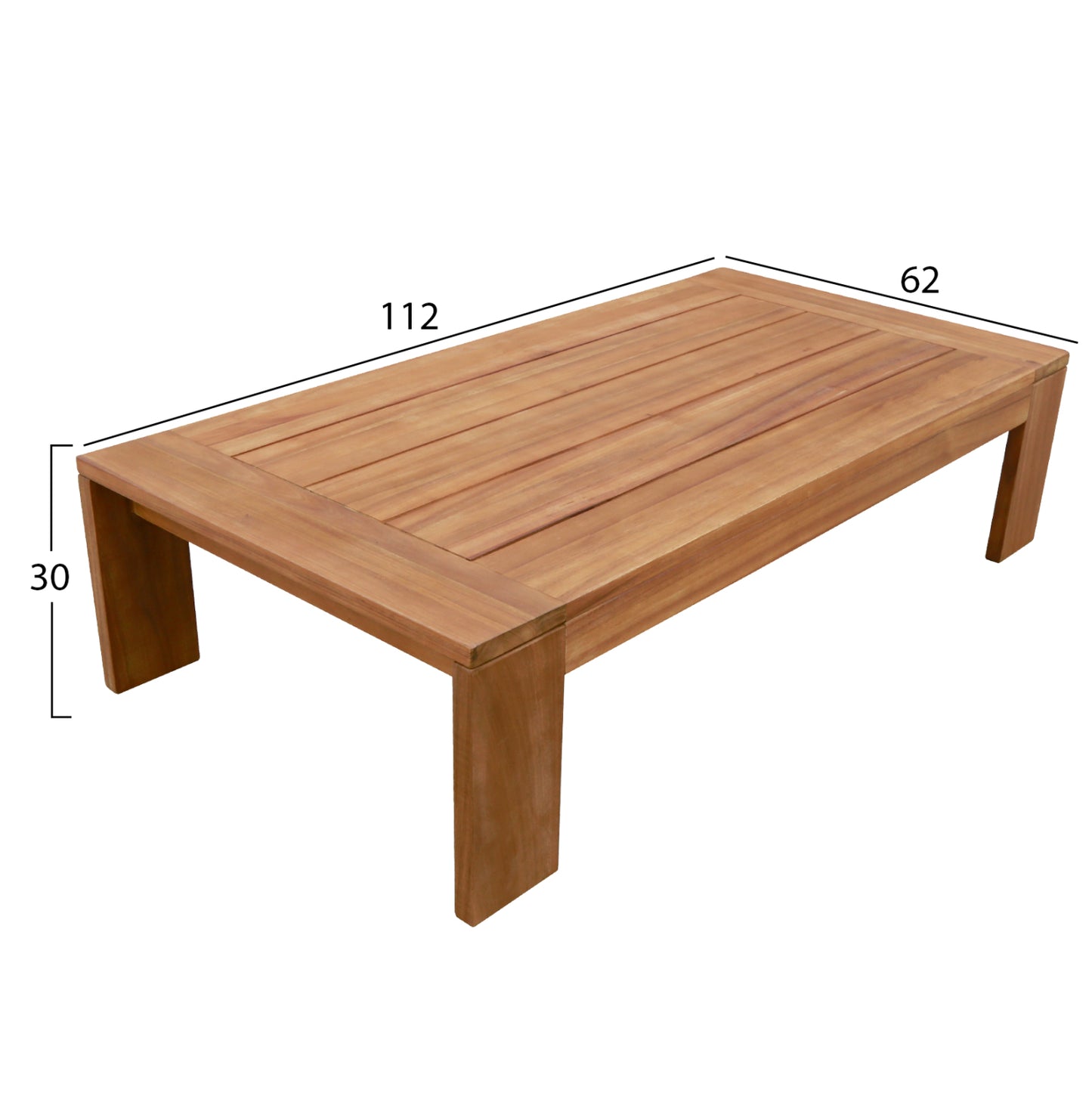 OUTDOOR LOUNGE SET 4PCS SOLARA HM6514 ACACIA WOOD--POLYESTER CUSHIONS COVERS IN ECRU