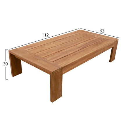 OUTDOOR LOUNGE SET 4PCS SOLARA HM6514 ACACIA WOOD--POLYESTER CUSHIONS COVERS IN ECRU