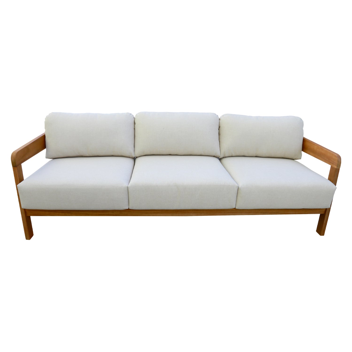 OUTDOOR LOUNGE SET 4PCS SOLARA HM6514 ACACIA WOOD--POLYESTER CUSHIONS COVERS IN ECRU