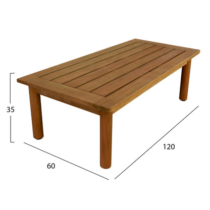 OUTDOOR LOUNGE SET 4PCS ELMORA HM6517 ACACIA WOOD--POLYESTER CUSHIONS COVERS IN ECRU