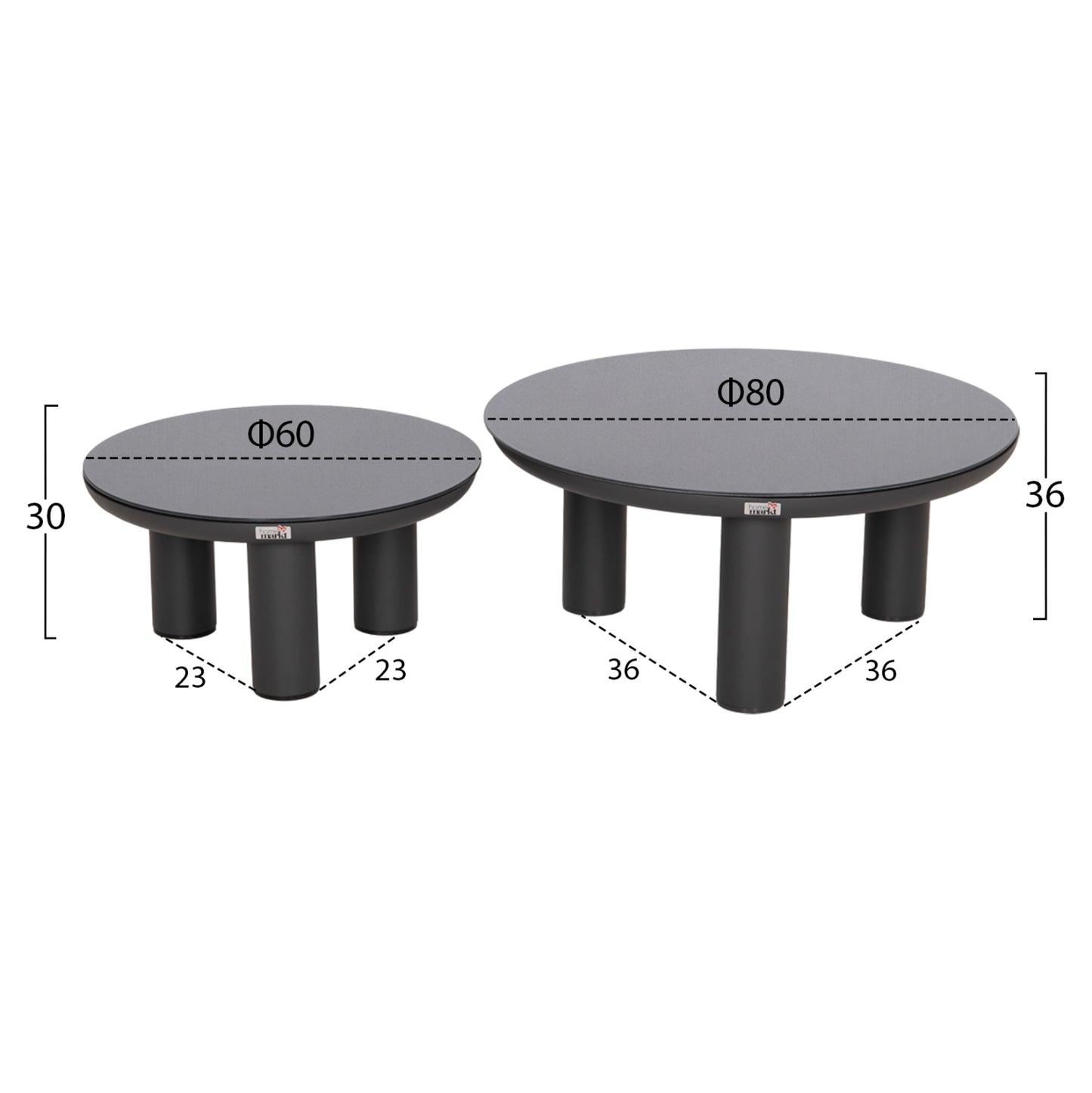 OUTDOOR LOUNGE SET 5PCS STREAM HM6426.01 DARK GREY ALUMINUM-STRAP ROPE- OLEFIN FABRIC