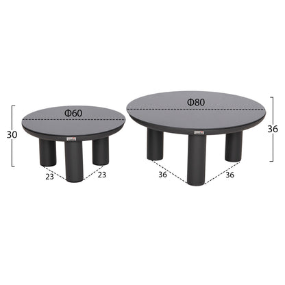 OUTDOOR LOUNGE SET 5PCS STREAM HM6426.01 DARK GREY ALUMINUM-STRAP ROPE- OLEFIN FABRIC