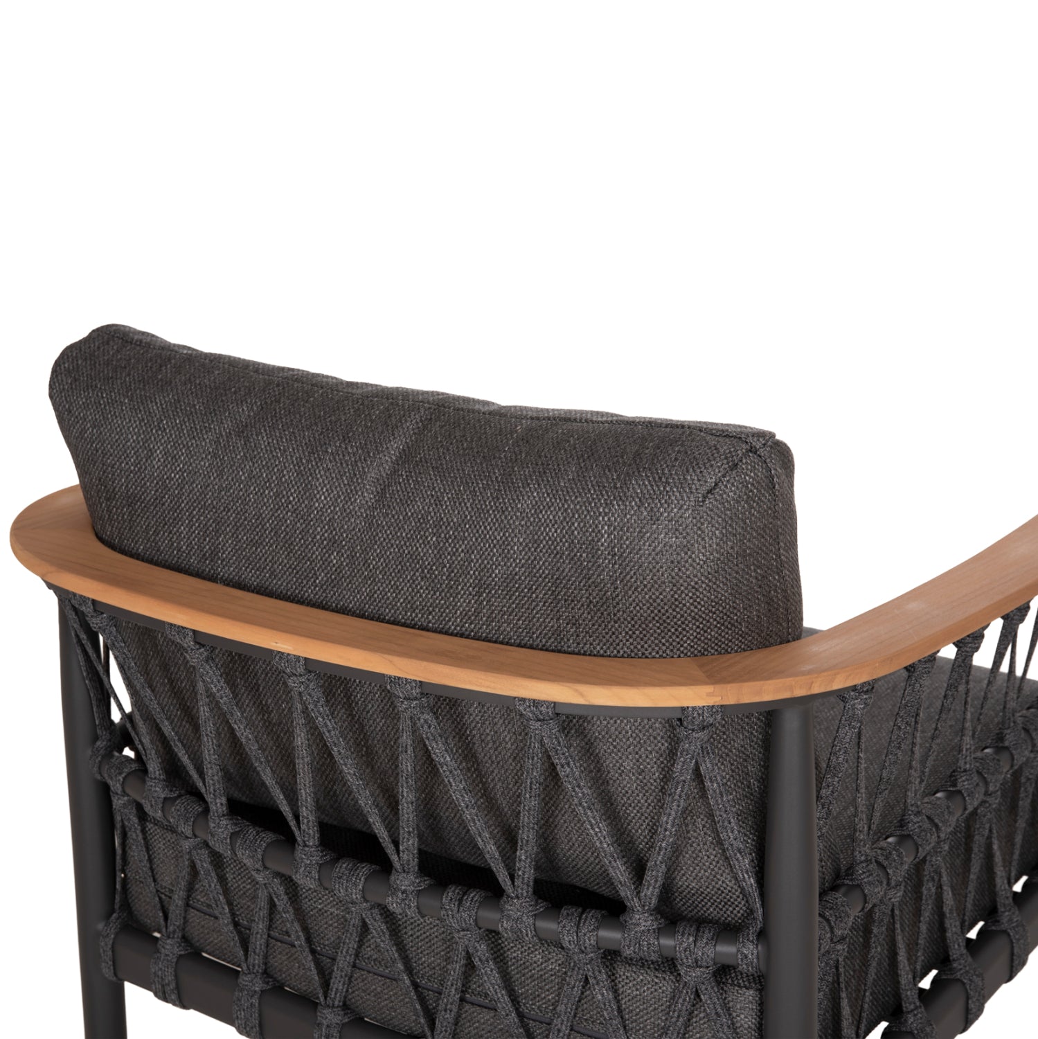 OUTDOOR LOUNGE SET 5PCS STREAM HM6426.01 DARK GREY ALUMINUM-STRAP ROPE- OLEFIN FABRIC