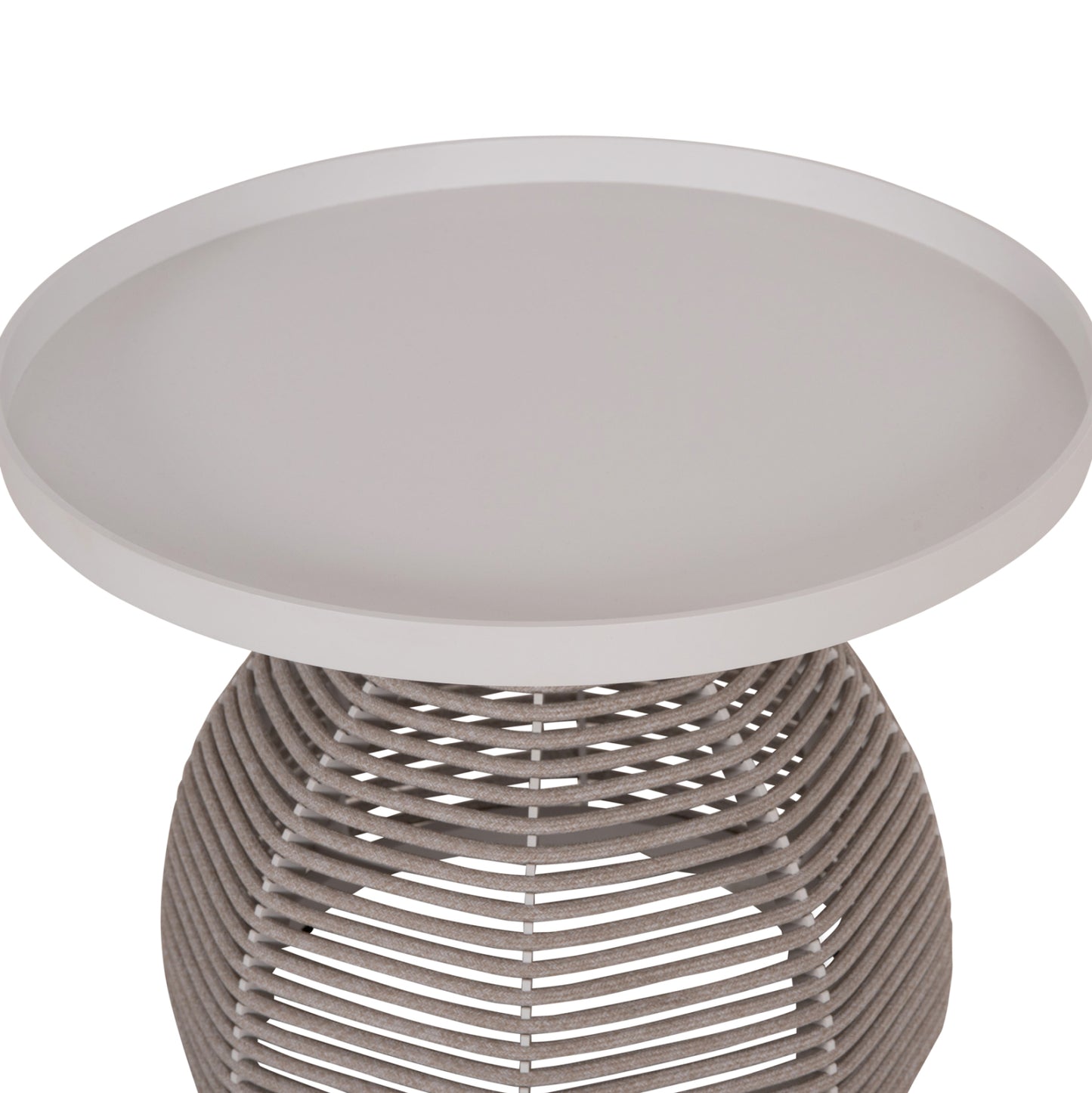 OUTDOOR LOUNGE SET 5PCS DRISCOLL HM6473.02 IVORY WHITE ALUMINUM--BEIGE ROPE & OLEFIN FABRIC