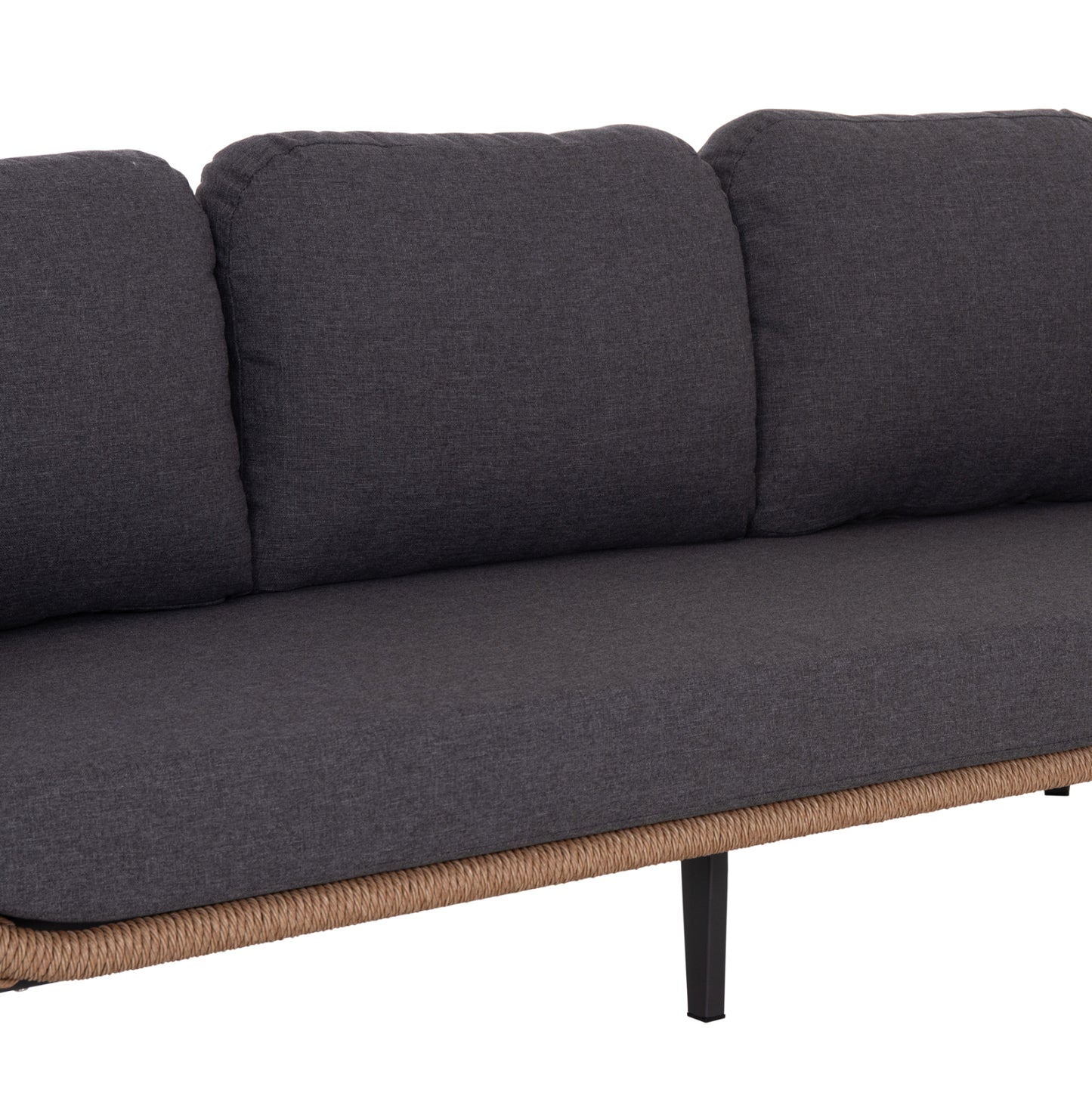 OUTDOOR LOUNGE SET 5PCS STERN HM6555.01 ALUMINUM & OLEFIN IN GREY--TWIST WICKER IN NATURAL