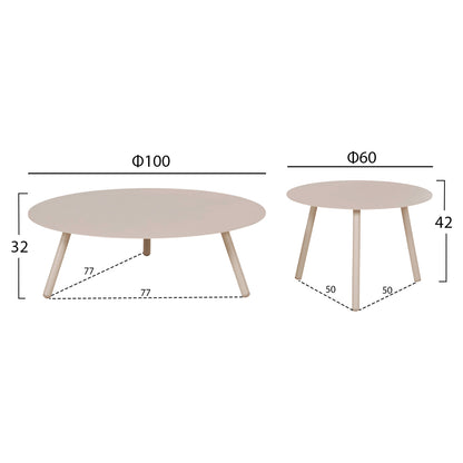 OUTDOOR LOUNGE SET 5PCS STERN HM6555.02 ALUMINUM & OLEFIN IN LIGHT BEIGE--TWIST WICKER IN NATURAL