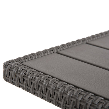OUTDOOR LOUNGE SET CORNER SOFA&TABLE CARSON HM6078.01 GREY SYNTHETIC RATTAN-CUSHIONS-PS WOOD