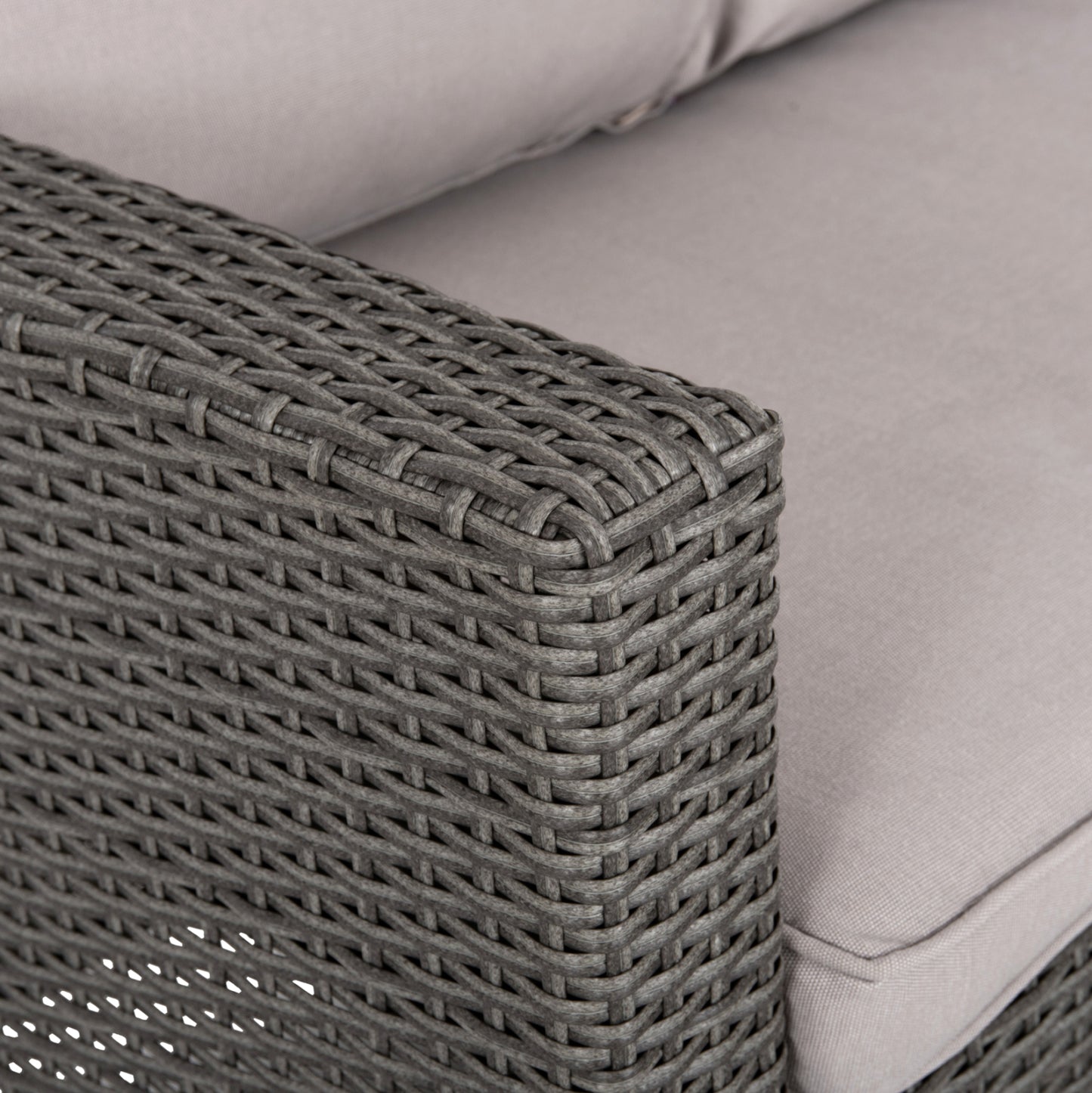 OUTDOOR LOUNGE SET CORNER SOFA&TABLE CARSON HM6078.01 GREY SYNTHETIC RATTAN-CUSHIONS-PS WOOD