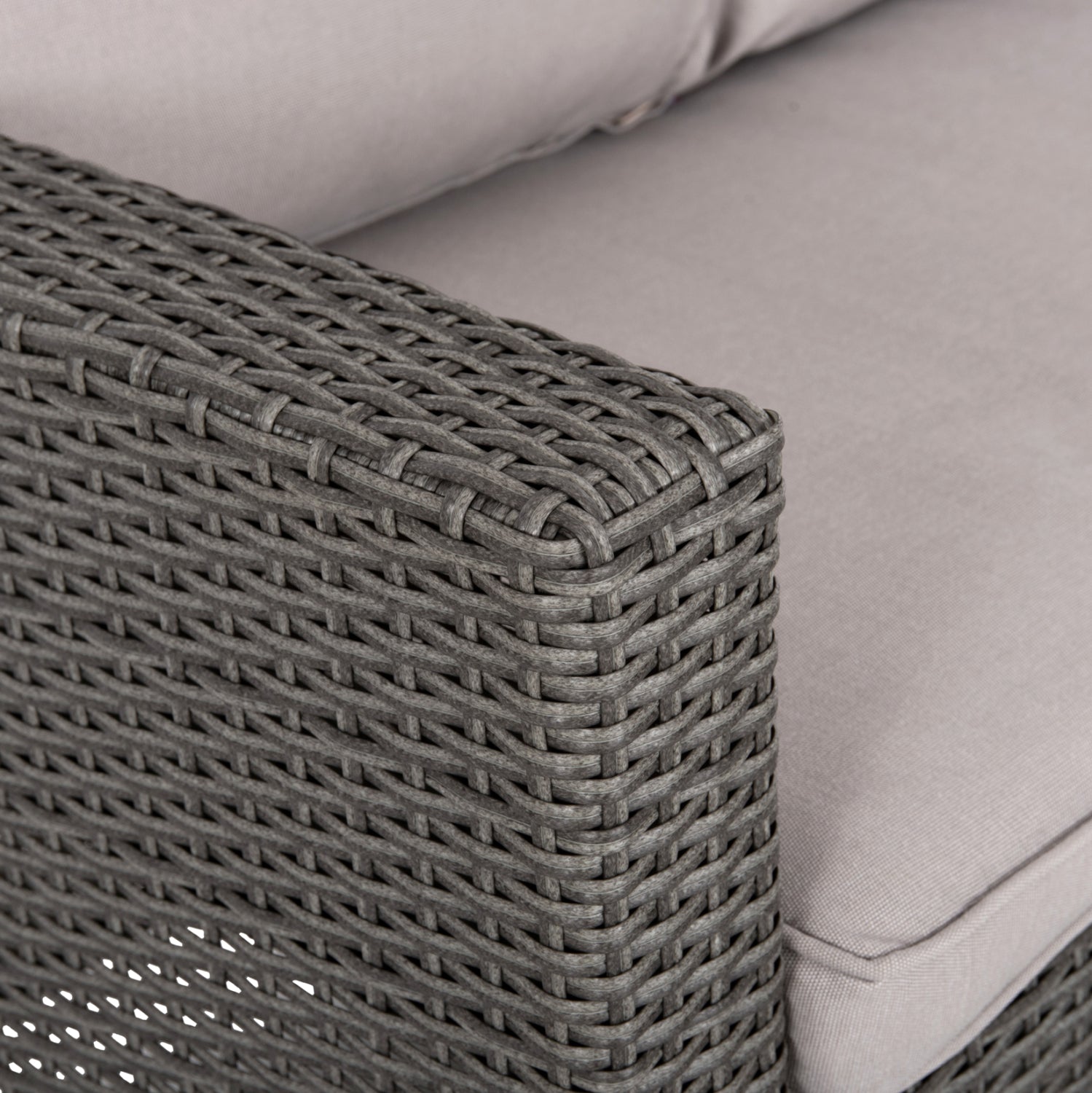 OUTDOOR LOUNGE SET CORNER SOFA&TABLE CARSON HM6078.01 GREY SYNTHETIC RATTAN-CUSHIONS-PS WOOD