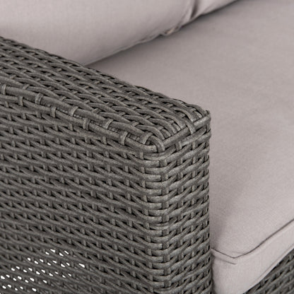 OUTDOOR LOUNGE SET CORNER SOFA&TABLE CARSON HM6078.01 GREY SYNTHETIC RATTAN-CUSHIONS-PS WOOD
