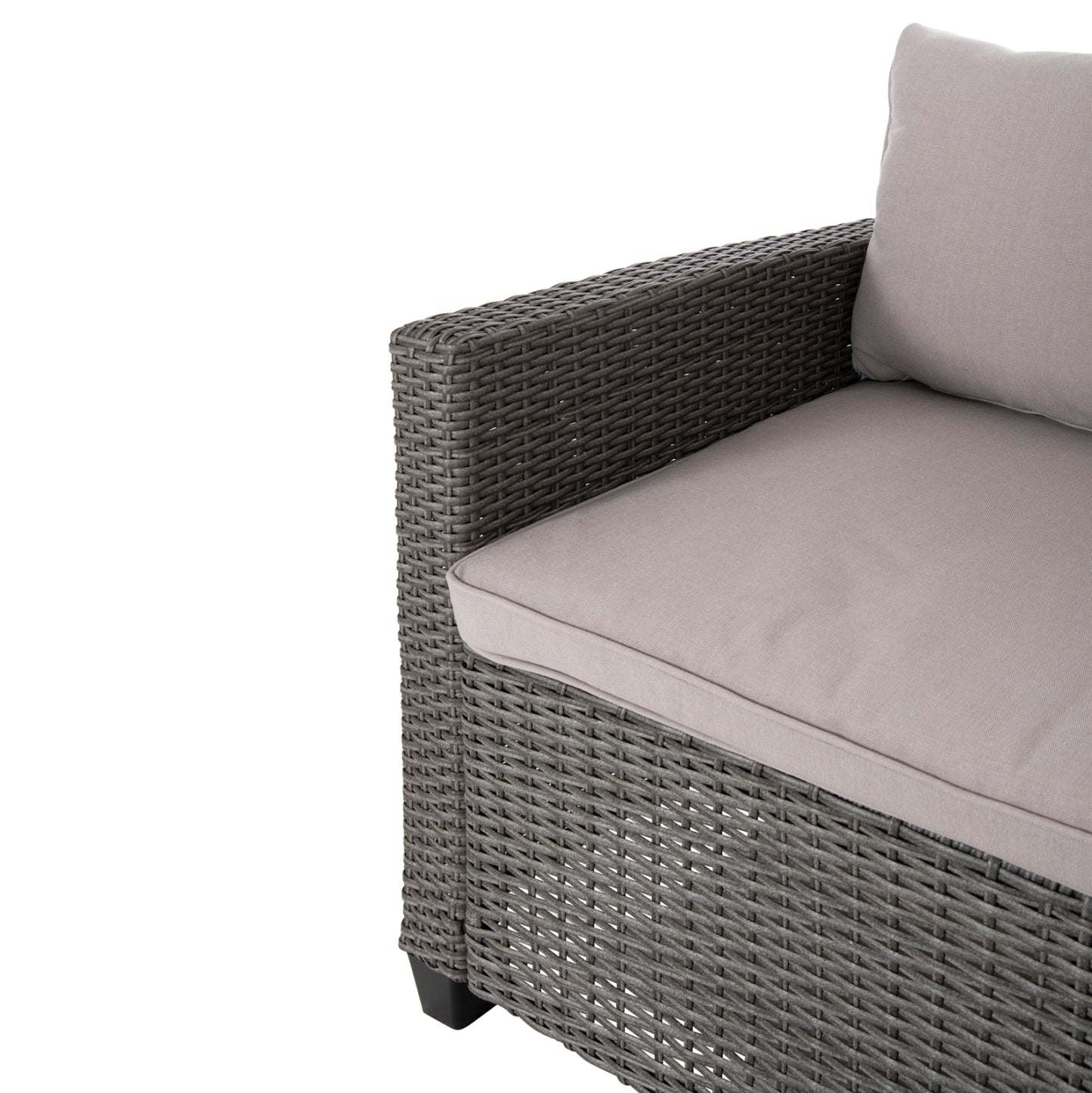 OUTDOOR LOUNGE SET CORNER SOFA&TABLE CARSON HM6078.01 GREY SYNTHETIC RATTAN-CUSHIONS-PS WOOD