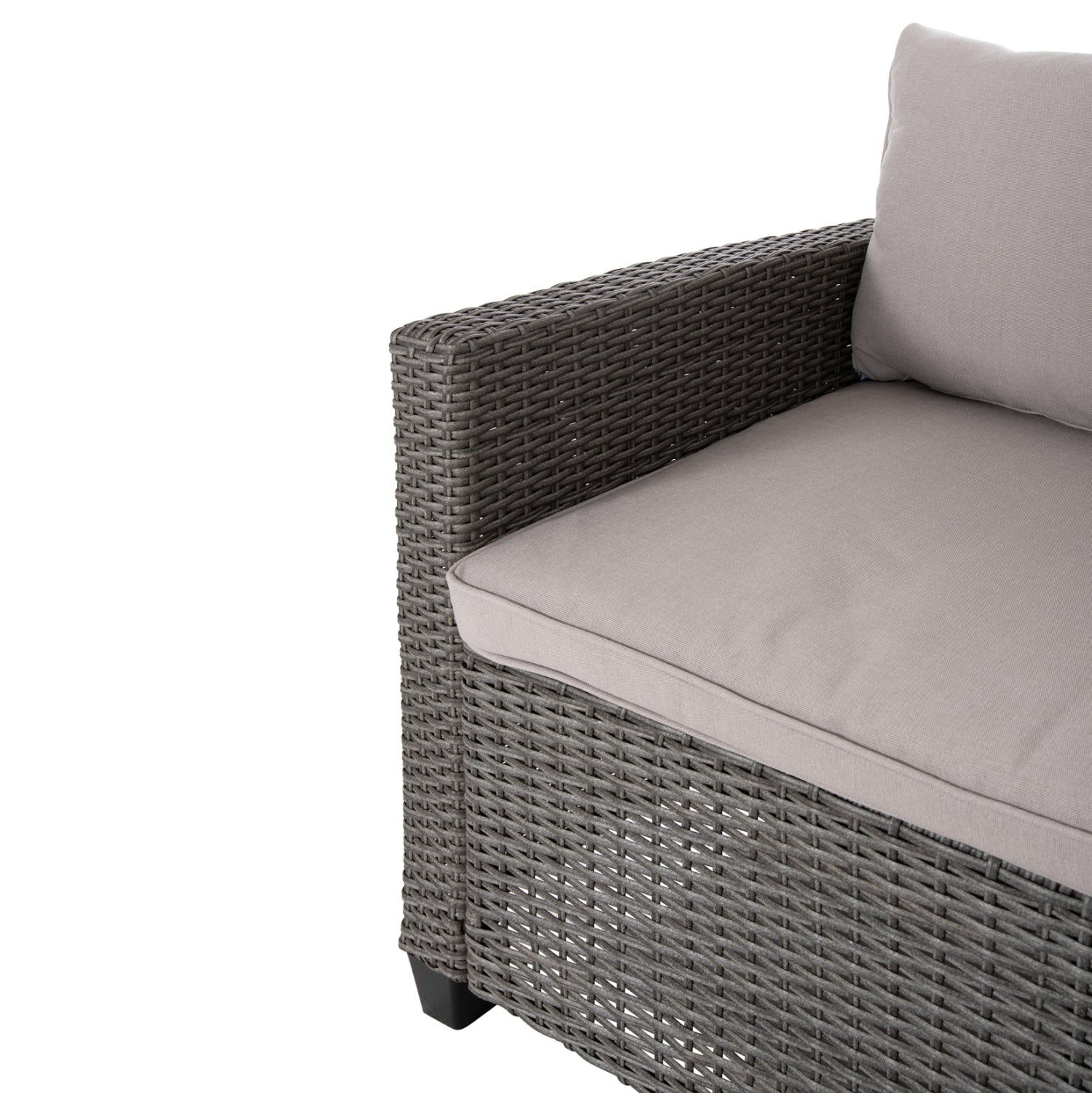 OUTDOOR LOUNGE SET CORNER SOFA&TABLE CARSON HM6078.01 GREY SYNTHETIC RATTAN-CUSHIONS-PS WOOD