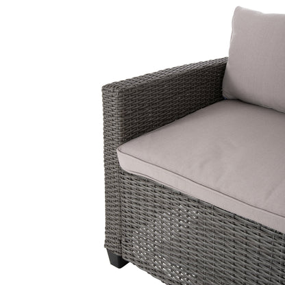 OUTDOOR LOUNGE SET CORNER SOFA&TABLE CARSON HM6078.01 GREY SYNTHETIC RATTAN-CUSHIONS-PS WOOD