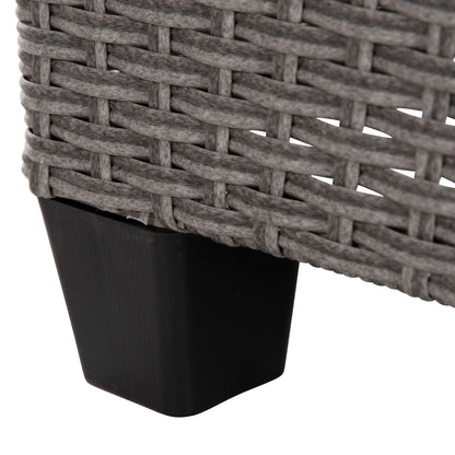 OUTDOOR LOUNGE SET CORNER SOFA&TABLE CARSON HM6078.01 GREY SYNTHETIC RATTAN-CUSHIONS-PS WOOD